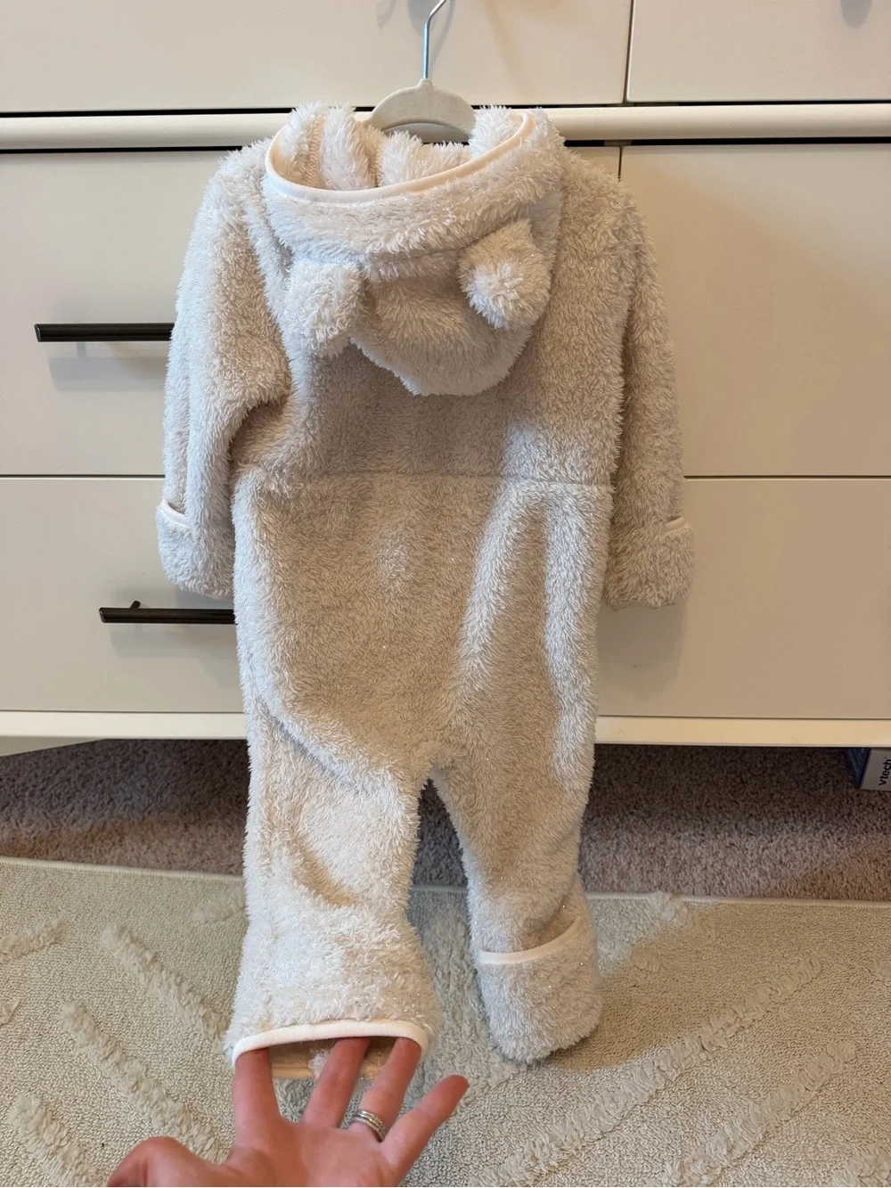 The North Face Cream Fleece Baby Onesie